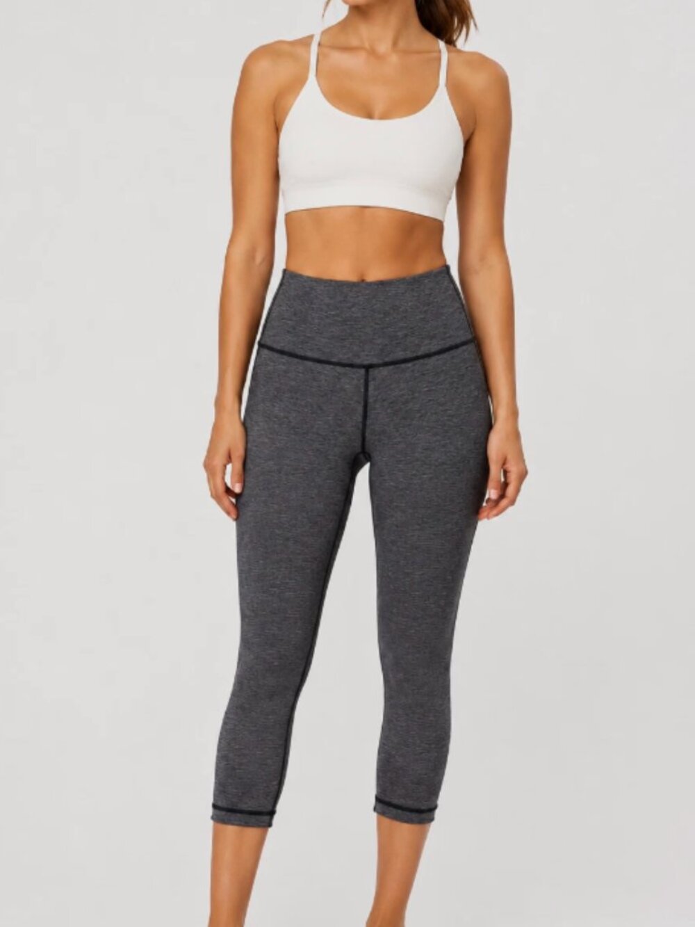 Lululemon Wunder Under Cropped Leggings Size 8 Heathered B/W